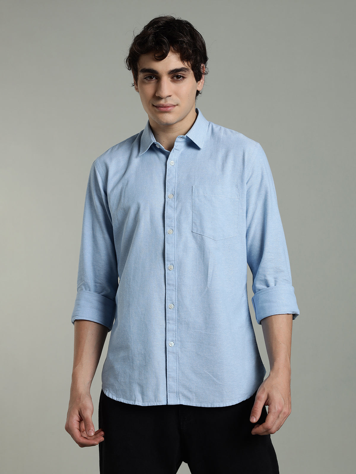 Chambray Oxford Sky Blue Cotton Shirt