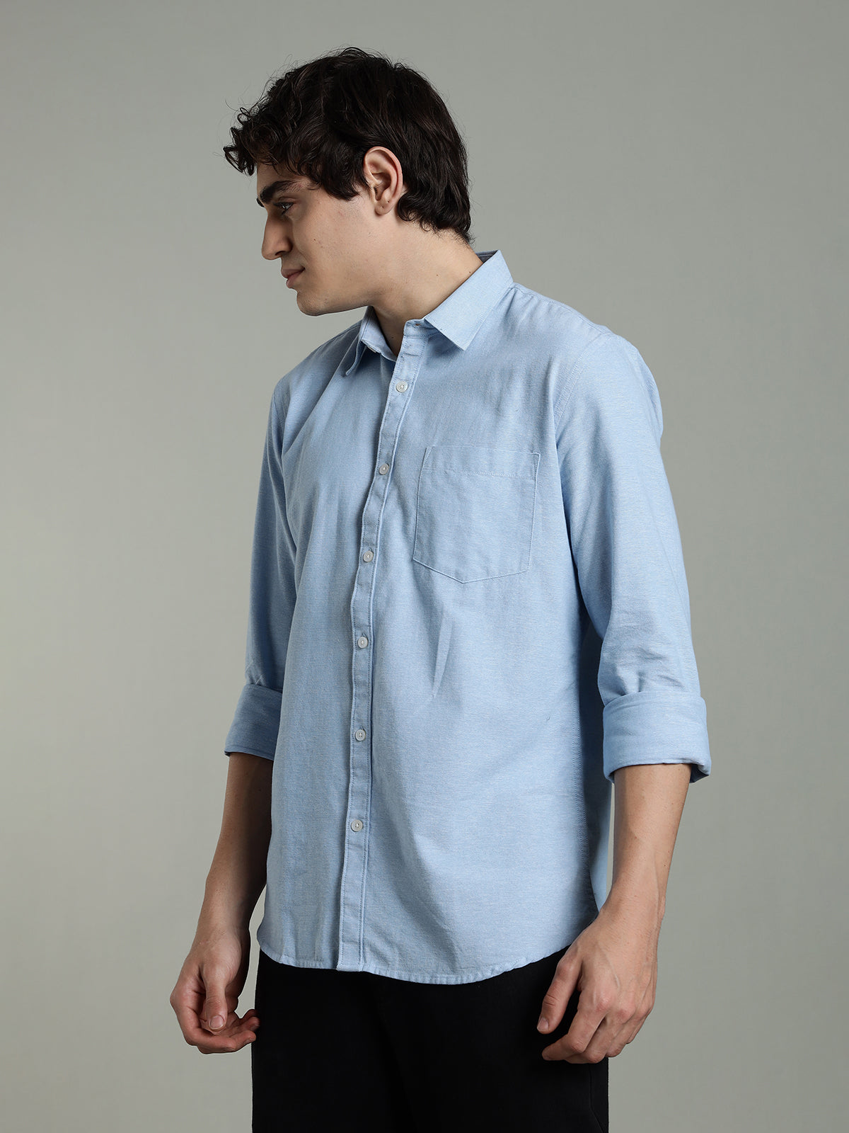 Chambray Oxford Sky Blue Cotton Shirt