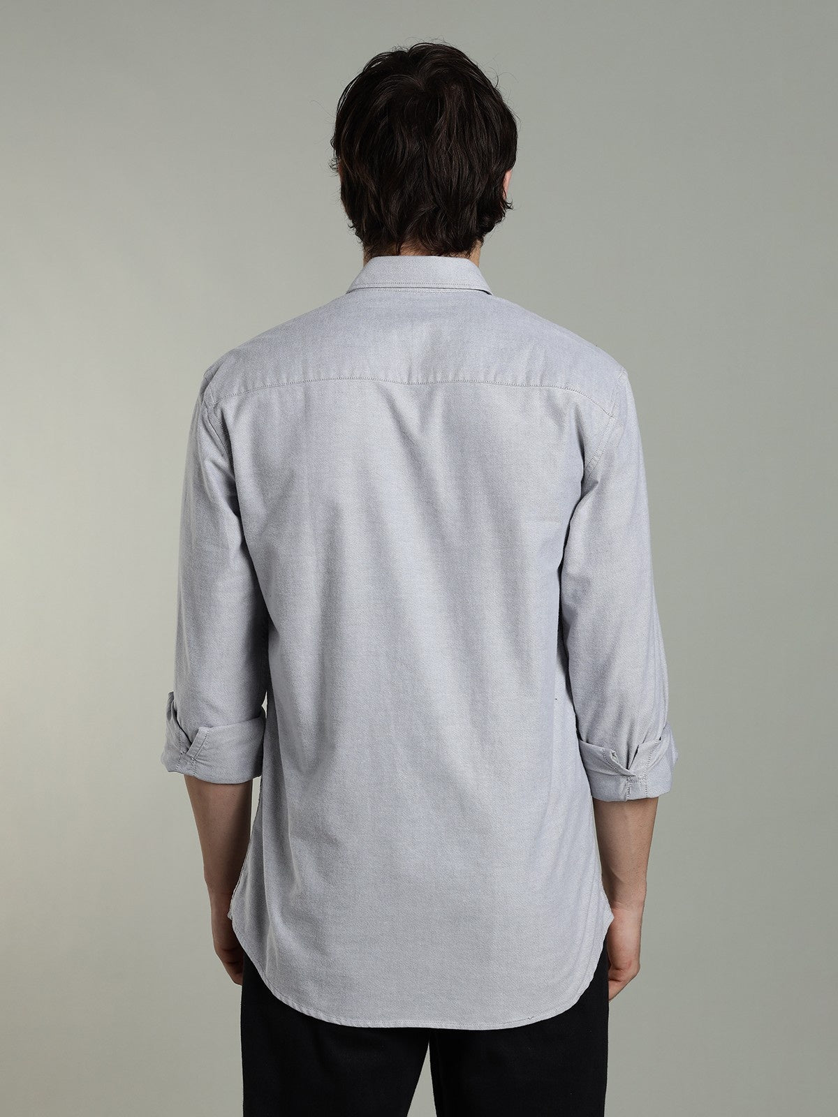 Oxford Grey Brushed Cotton Shirt