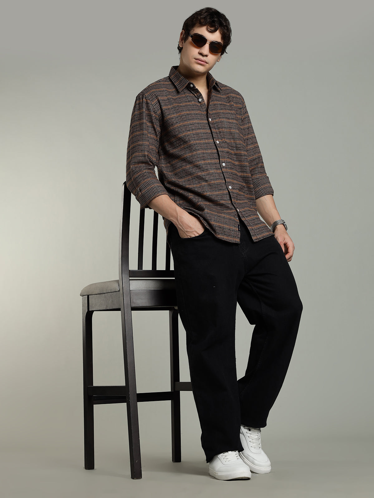 RARE Flannel Brushed Brown Cotton Shirt