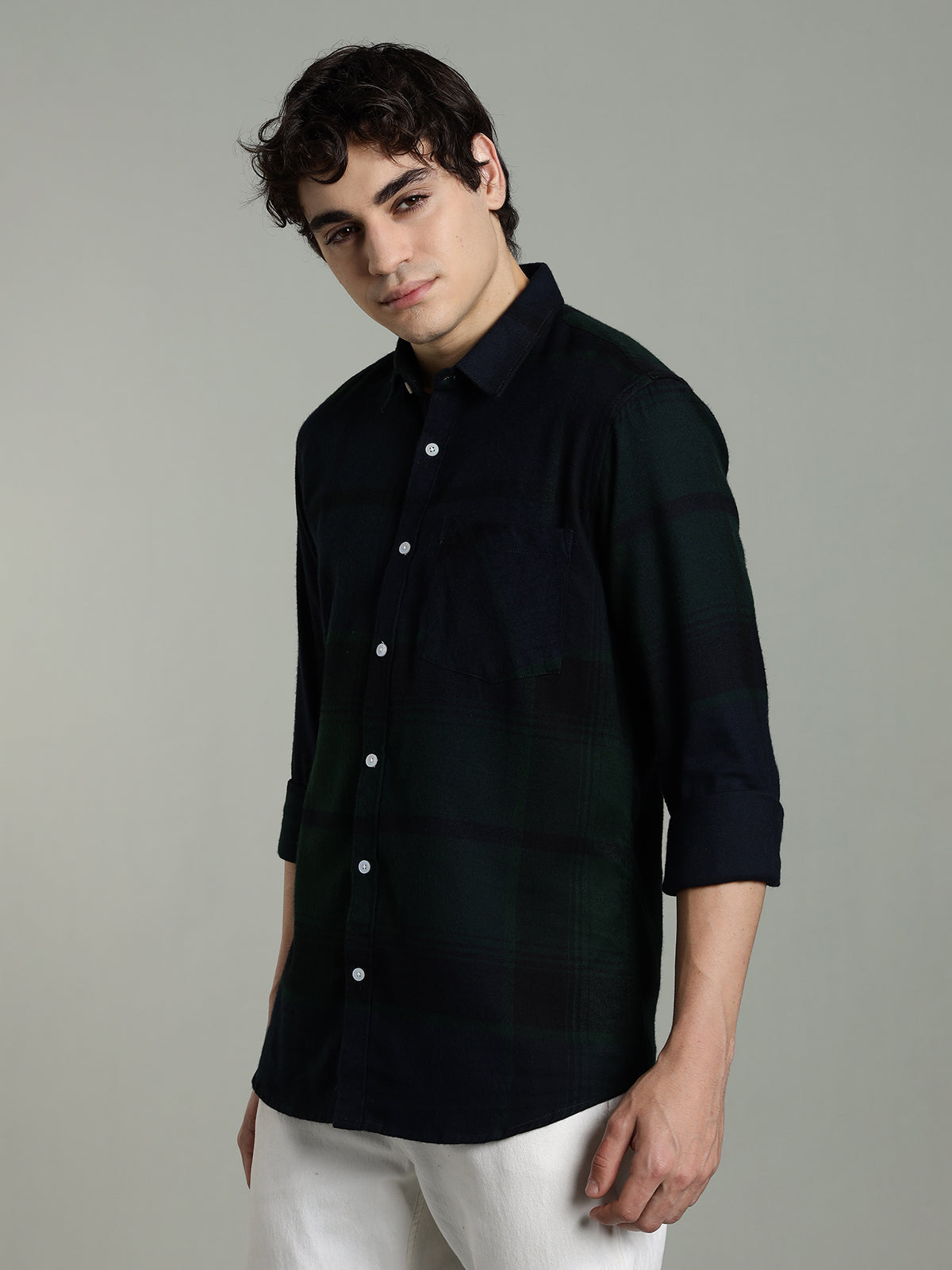 RARE Flannel Brushed Navy Cotton Shirt