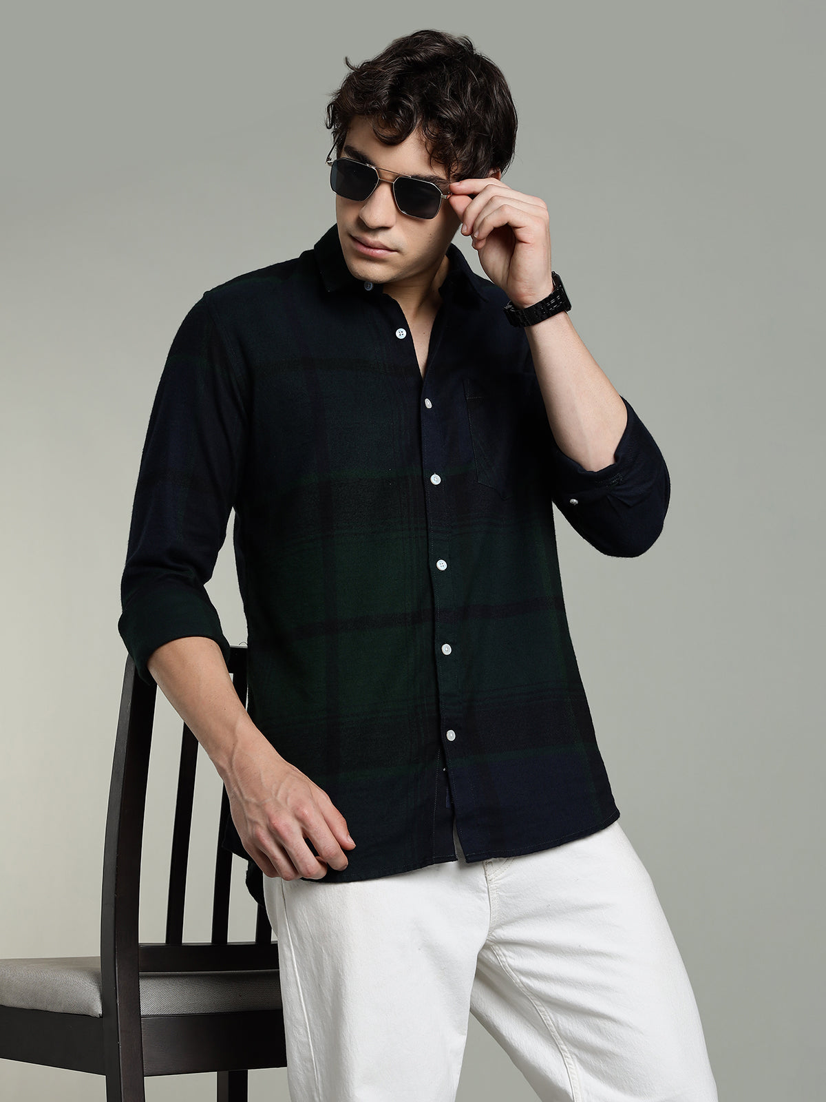 RARE Flannel Brushed Navy Cotton Shirt