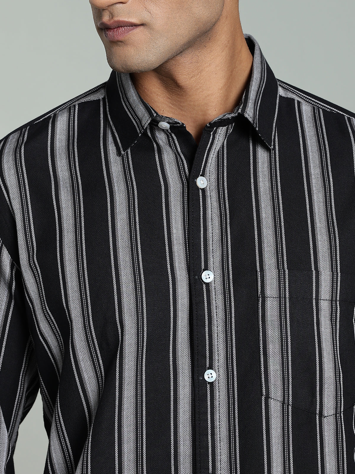 DELLA Black Stripe Cotton Shirt