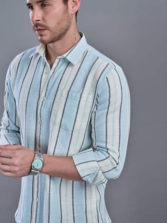 CROWN Dobby stripe Cotton Shirt