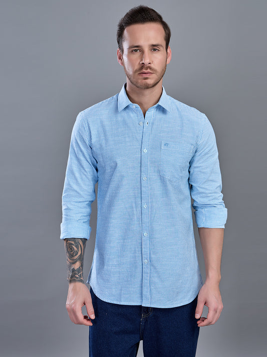CALVIN Blue stripe Oxford Cotton Shirt
