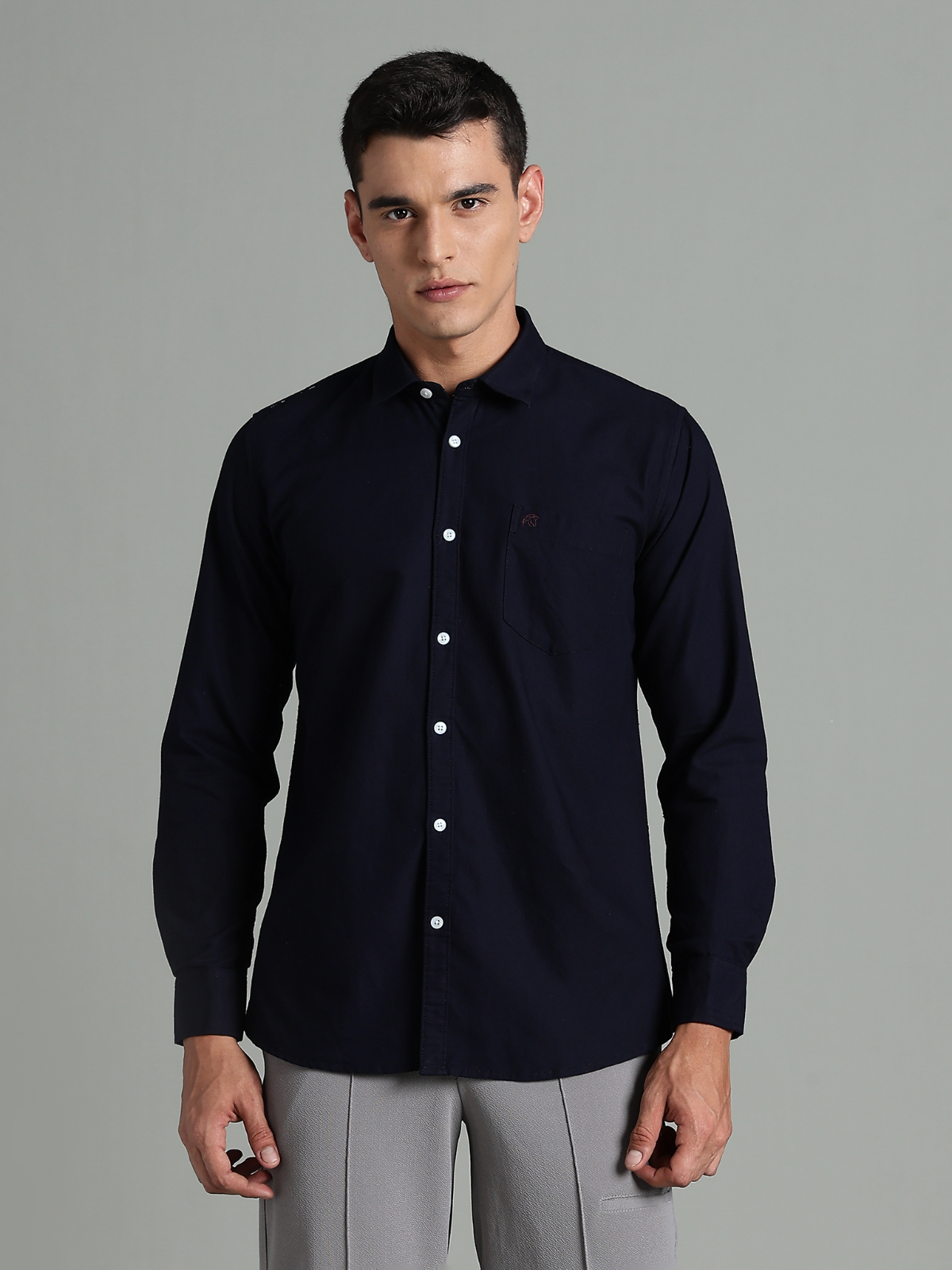 LP Oxford Plain Navy Blue Shirt