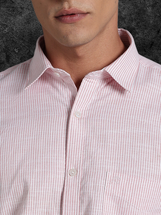 CALVIN Light Pink stripe Oxford Cotton Shirt