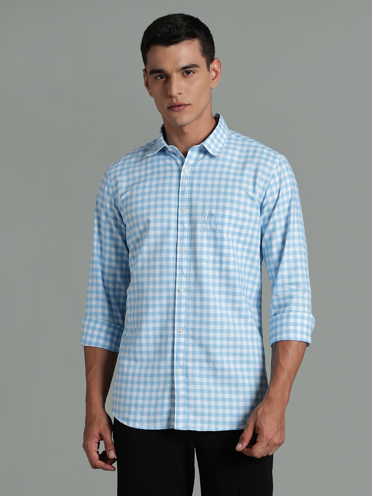 PIRATE Blue Checks Oxford Cotton Shirt