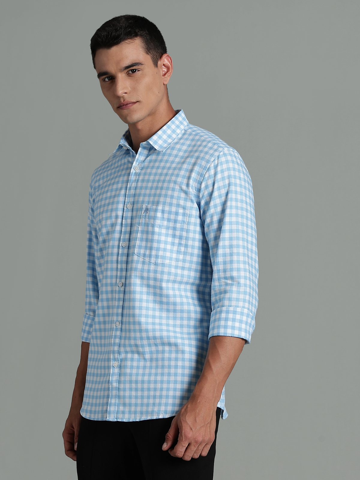 PIRATE Blue Checks Oxford Cotton Shirt