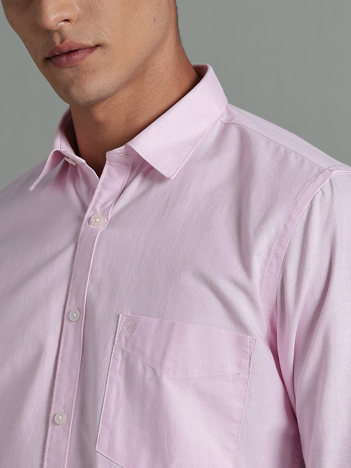 Oxford Pink Solid Cotton Shirt