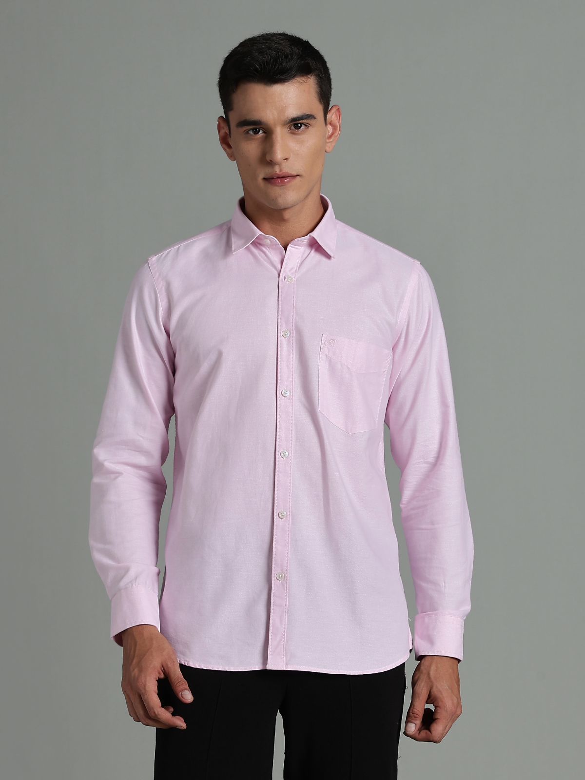 Oxford Pink Solid Cotton Shirt