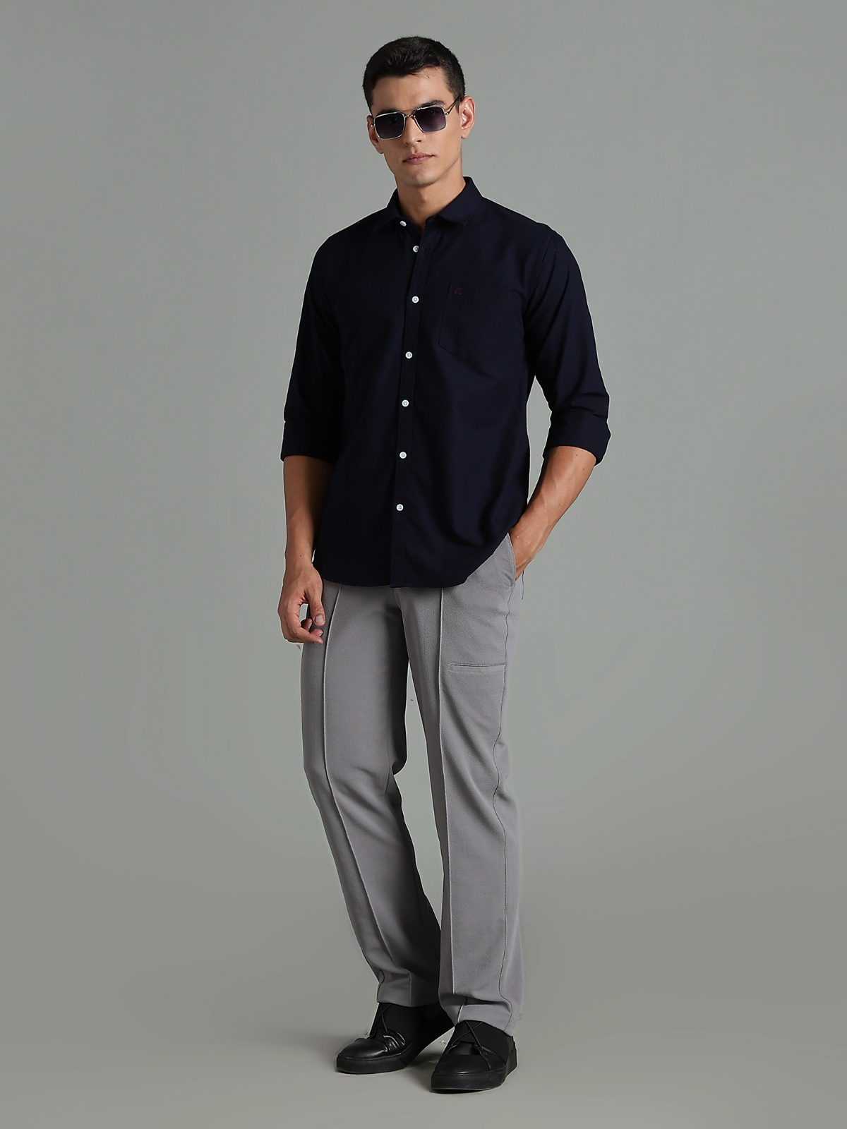LP Oxford Plain Navy Blue Shirt