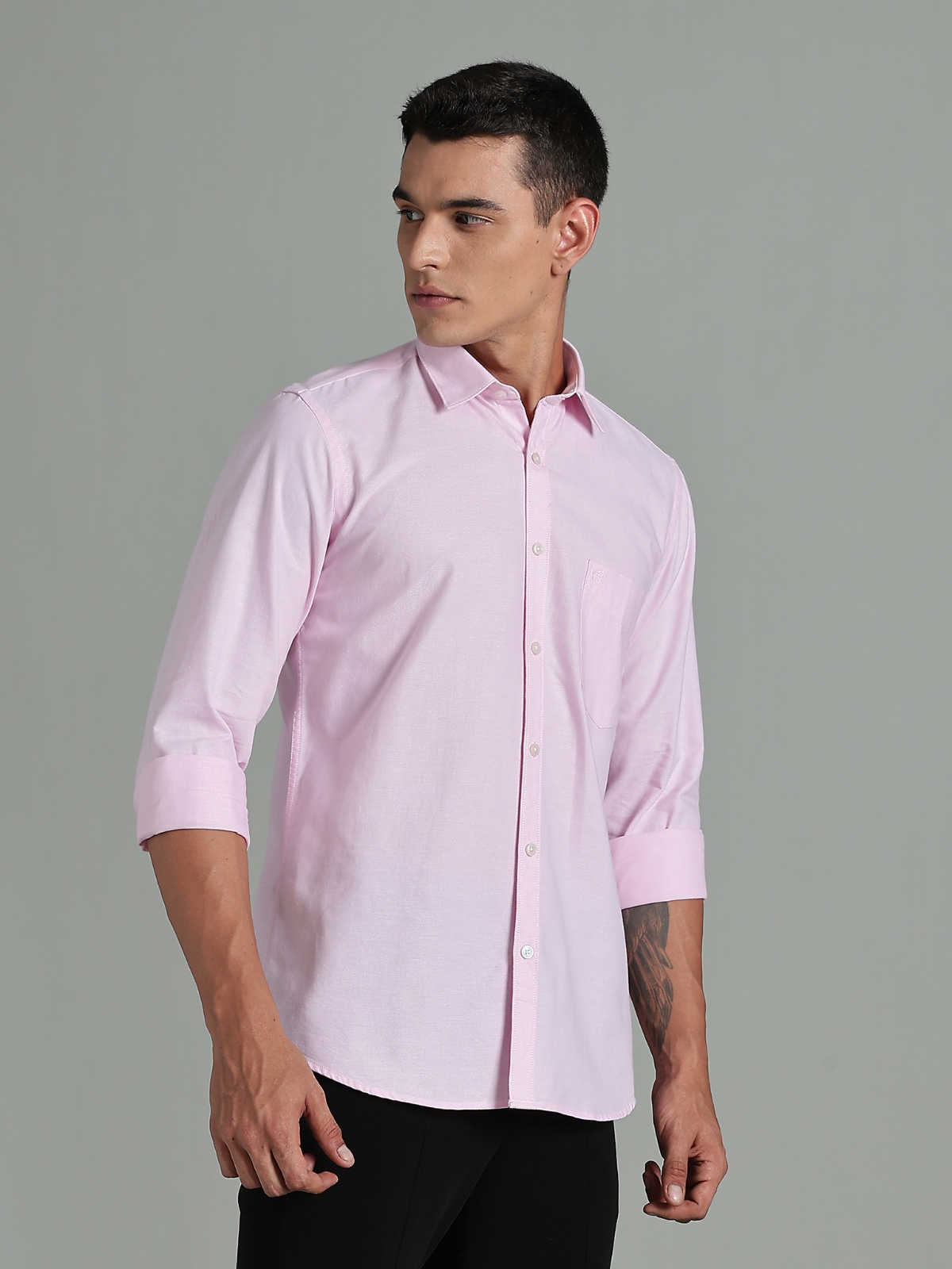 Oxford Pink Solid Cotton Shirt