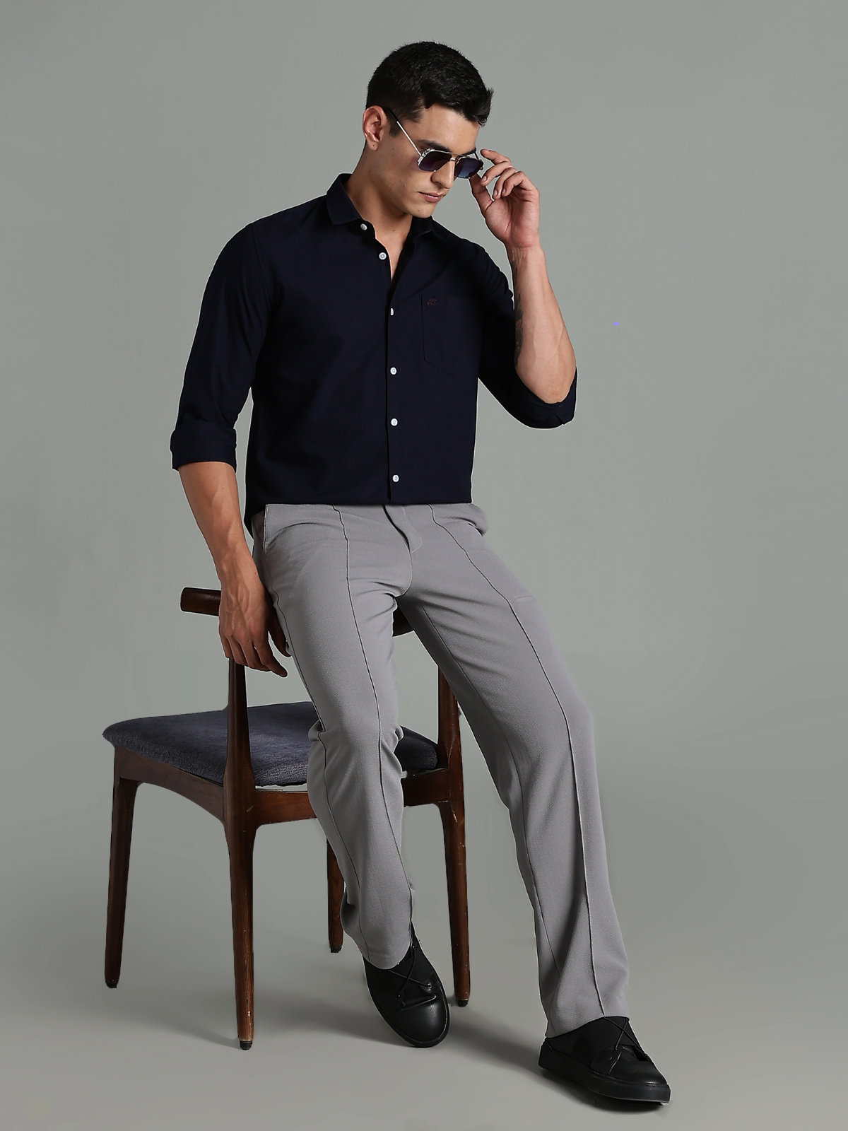 LP Oxford Plain Navy Blue Shirt