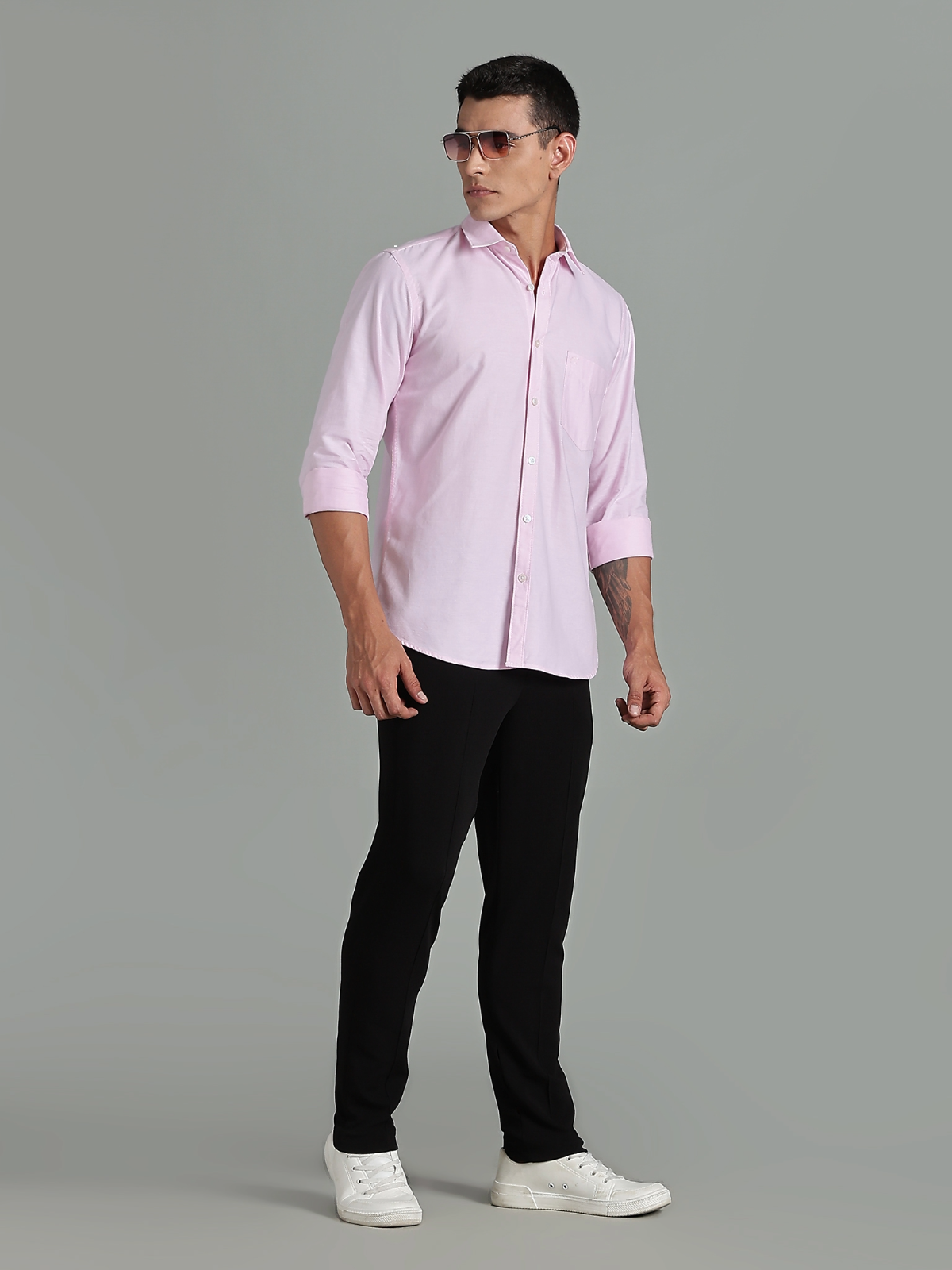 Oxford Pink Solid Cotton Shirt