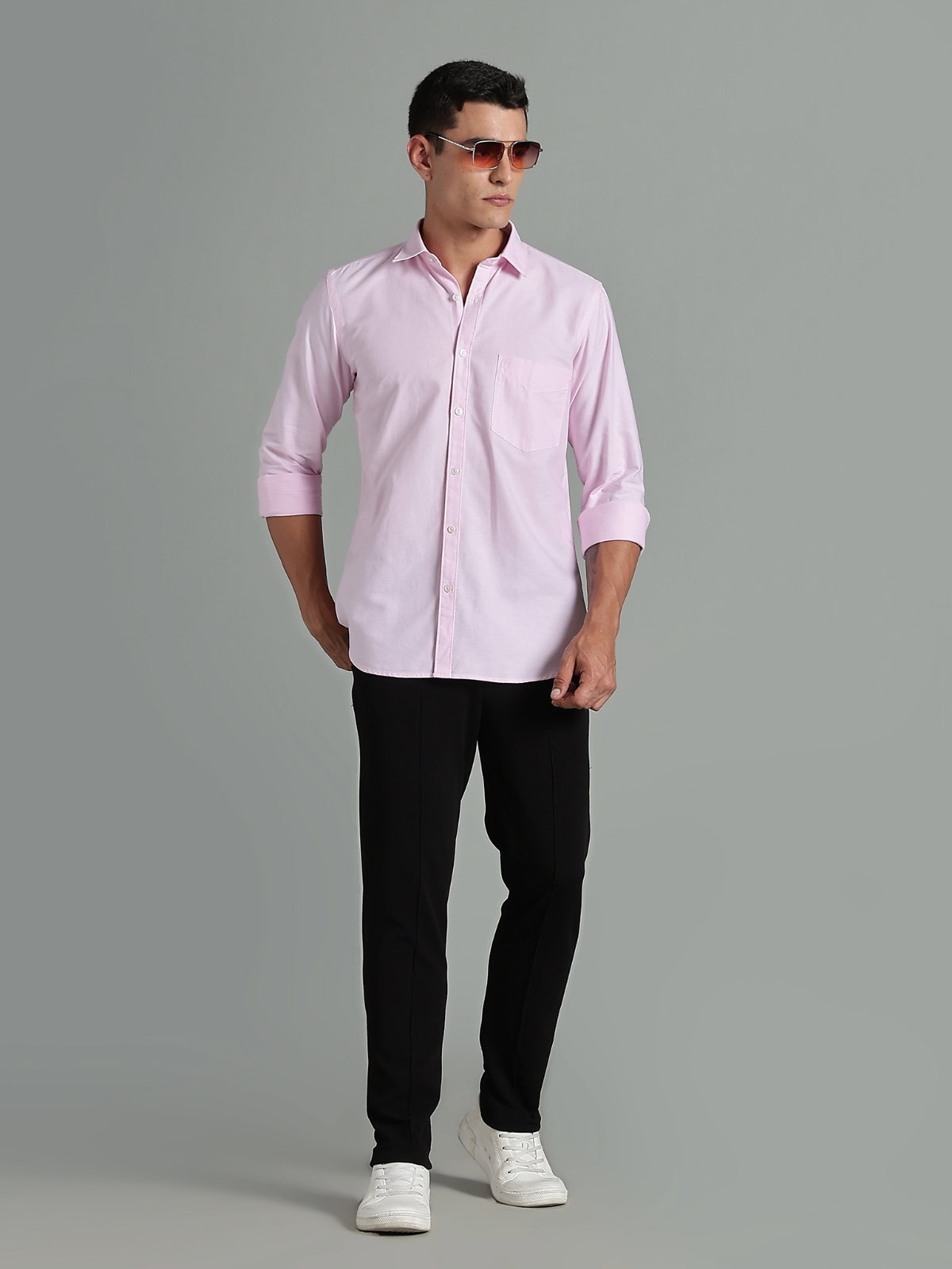 Oxford Pink Solid Cotton Shirt