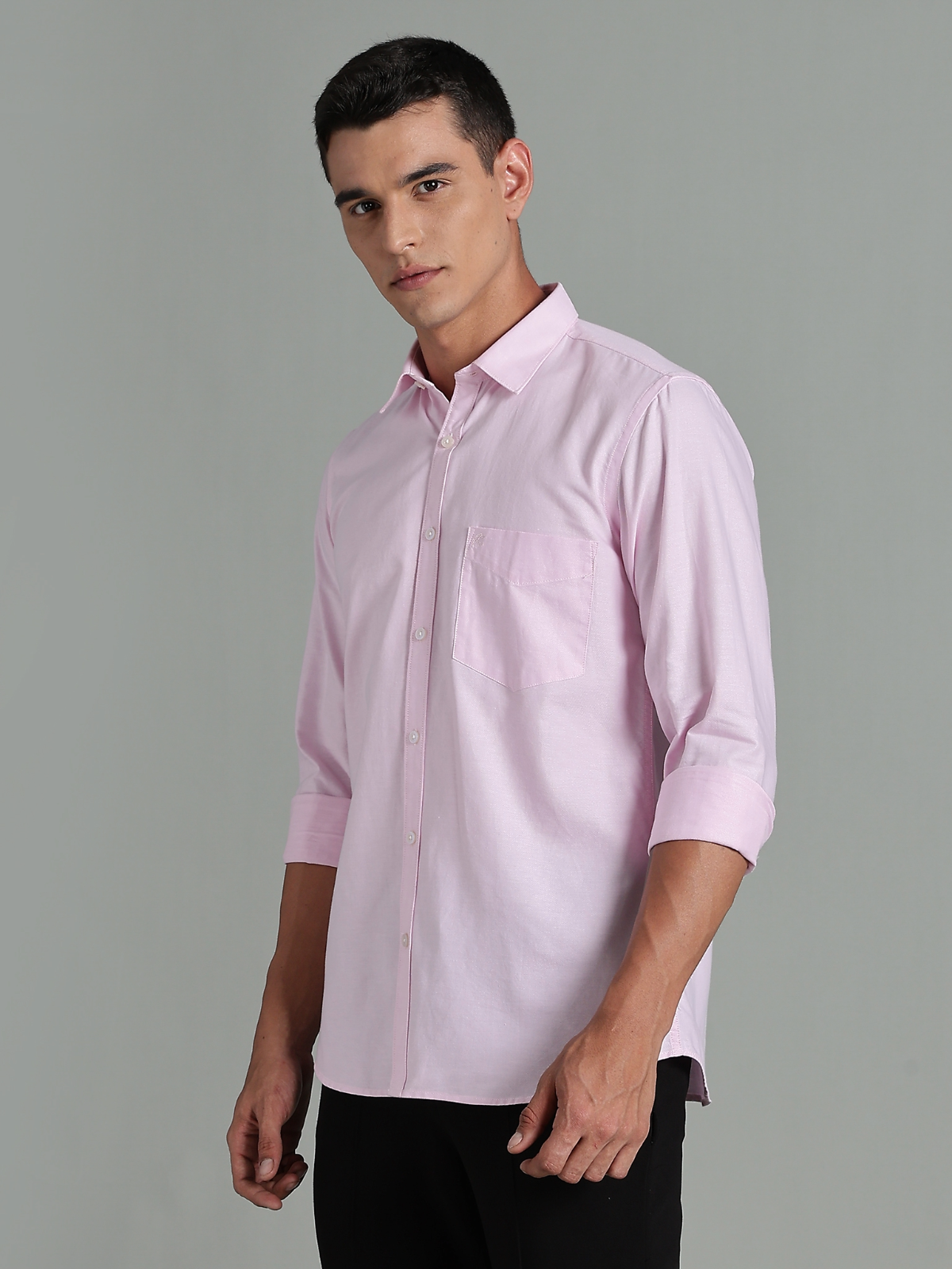 Oxford Pink Solid Cotton Shirt