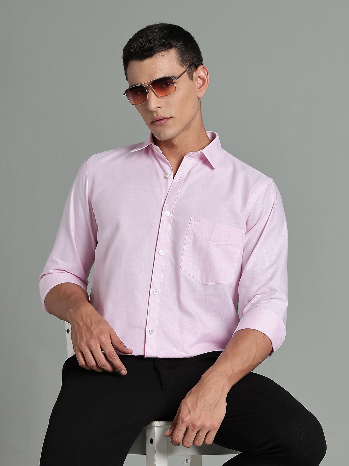 Oxford Pink Solid Cotton Shirt