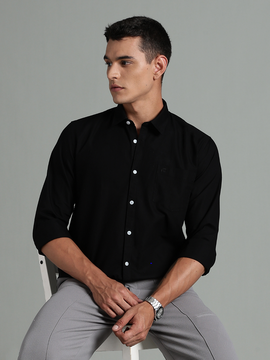 LP Oxford Plain Black Shirt