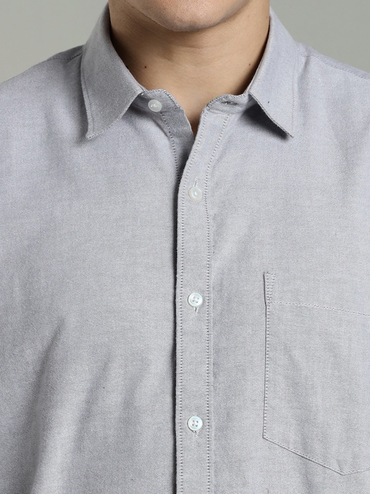 Oxford Grey Brushed Cotton Shirt