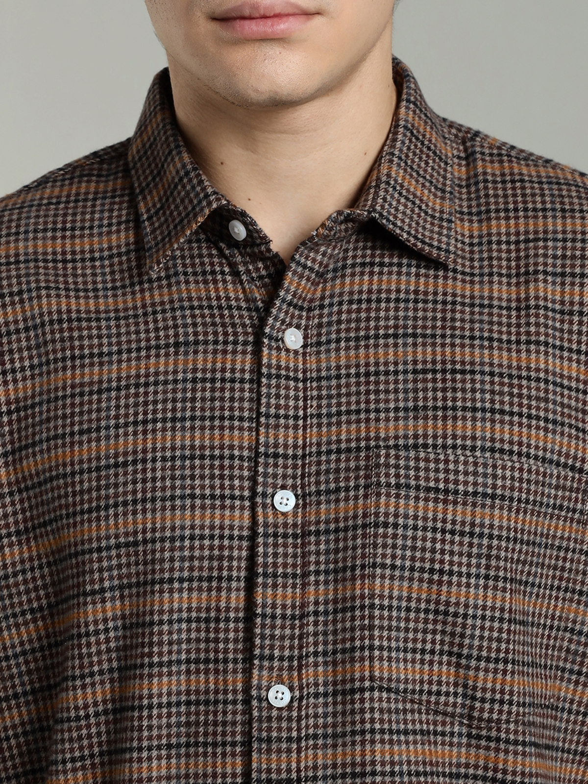 RARE Flannel Brushed Brown Cotton Shirt