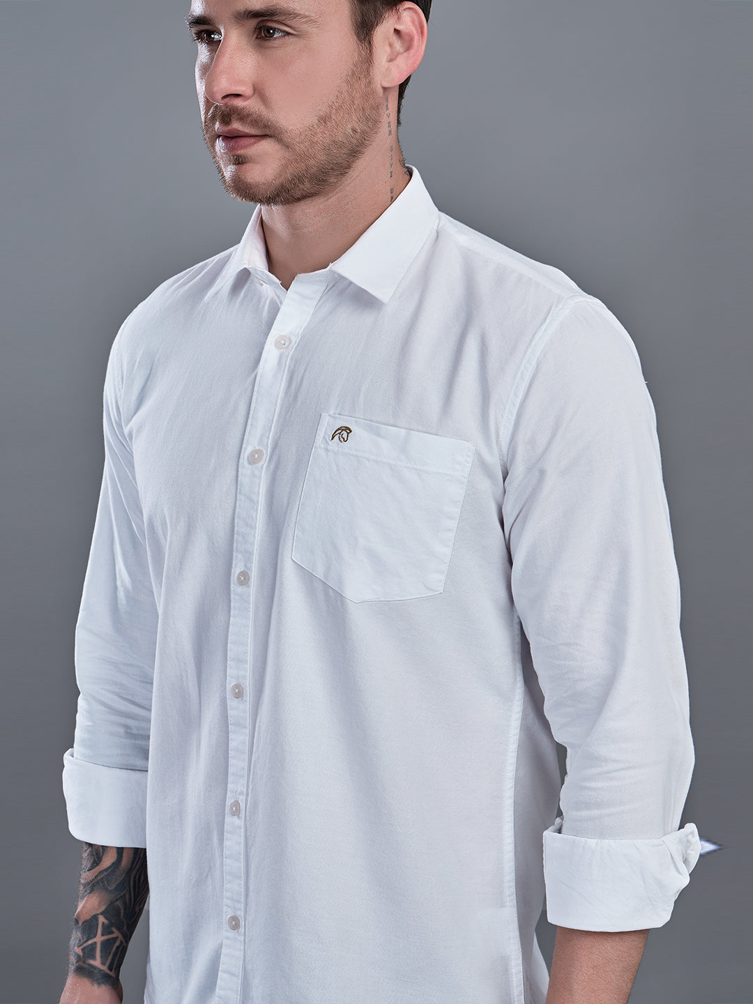 Oxford White Plain Casual Shirt