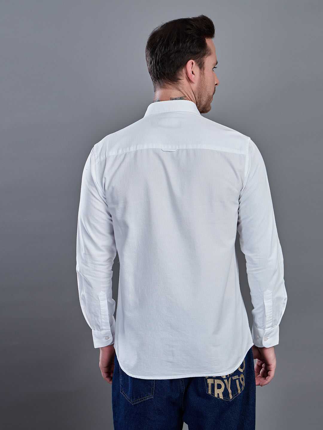 Oxford White Plain Casual Shirt