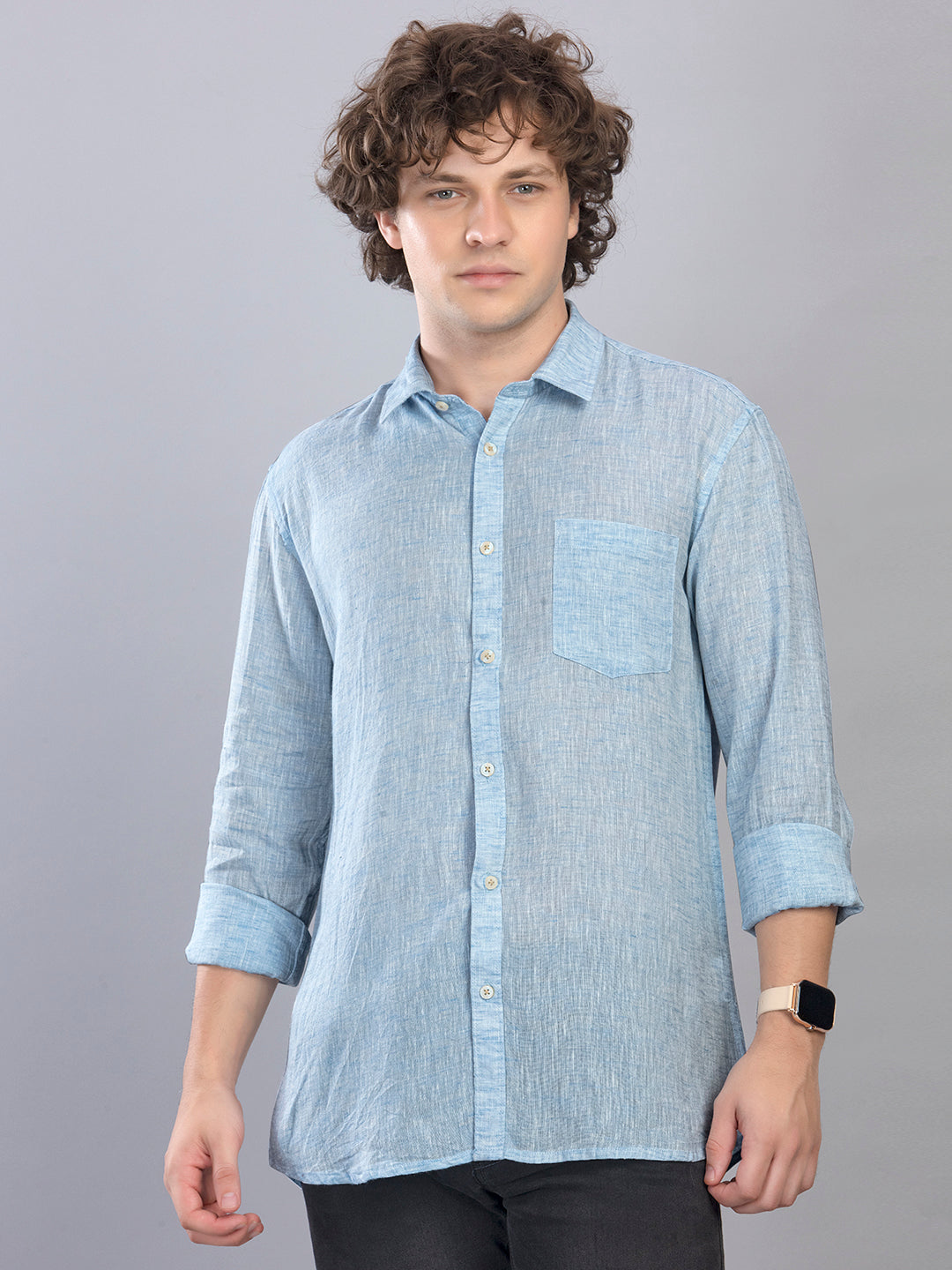 Dignity Linen Light Blue Shirt
