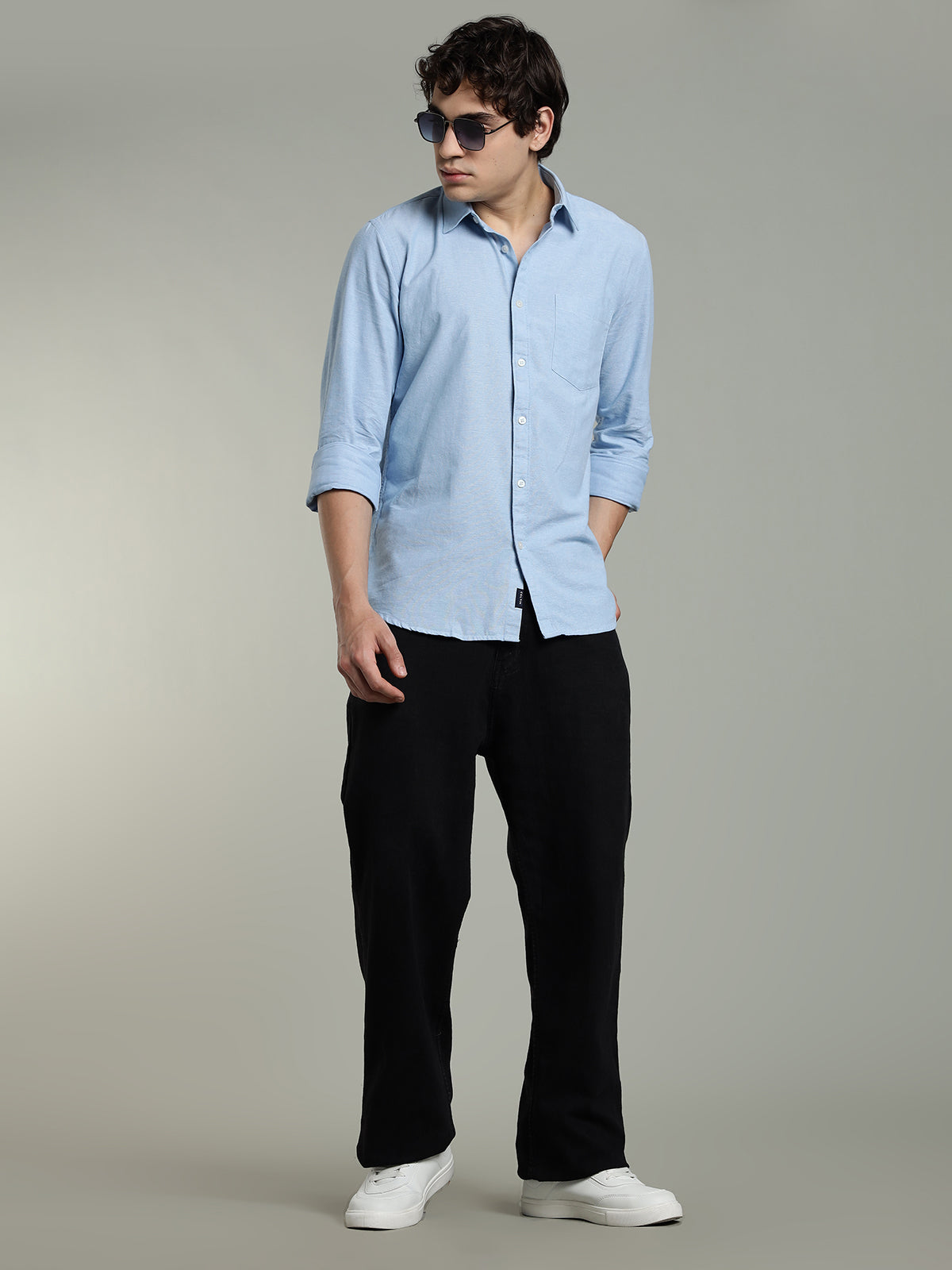 Chambray Oxford Sky Blue Cotton Shirt