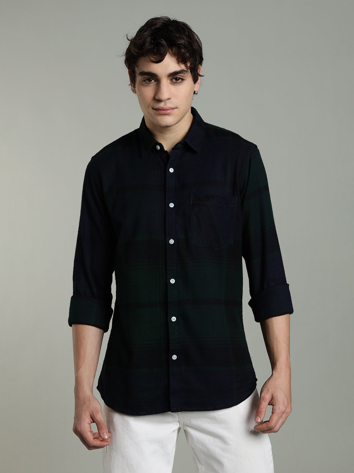 RARE Flannel Brushed Navy Cotton Shirt