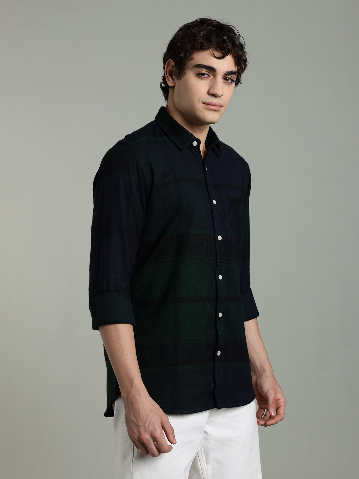 RARE Flannel Brushed Navy Cotton Shirt