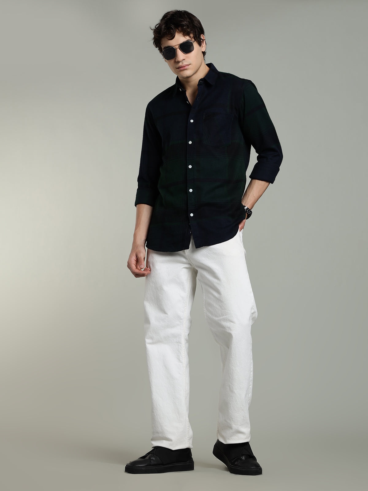 RARE Flannel Brushed Navy Cotton Shirt
