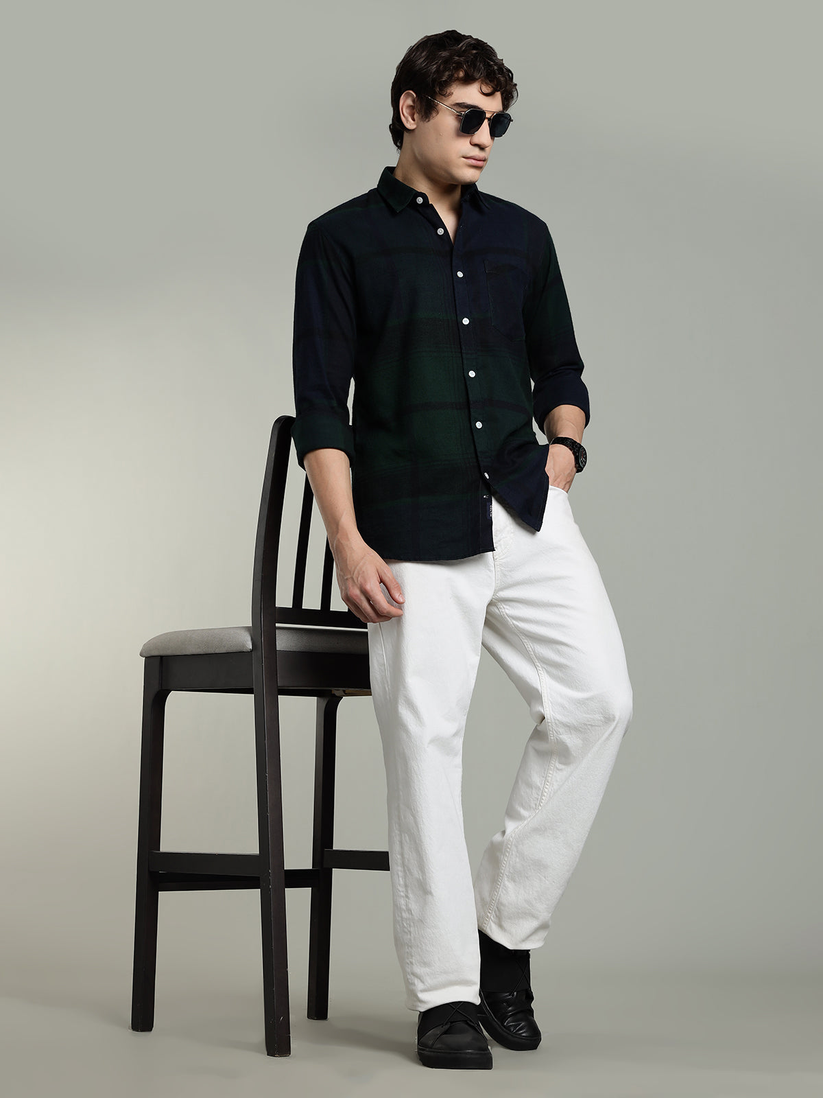 RARE Flannel Brushed Navy Cotton Shirt