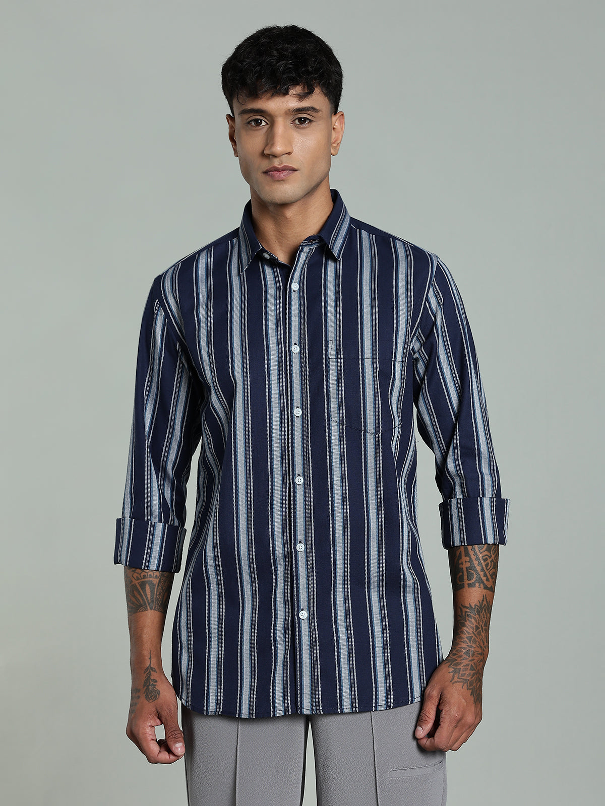 DELLA Blue Stripe Cotton Shirt