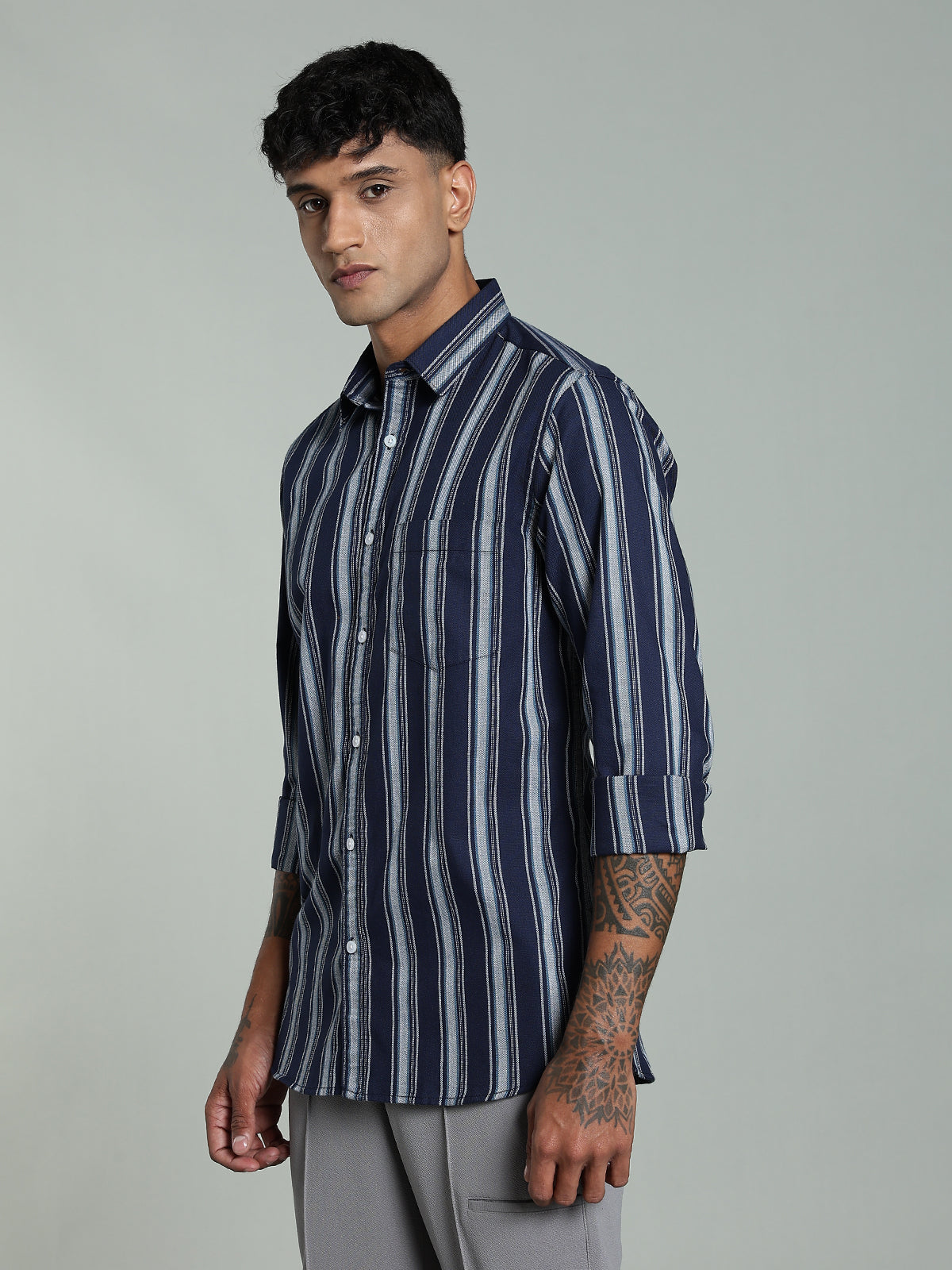 DELLA Blue Stripe Cotton Shirt