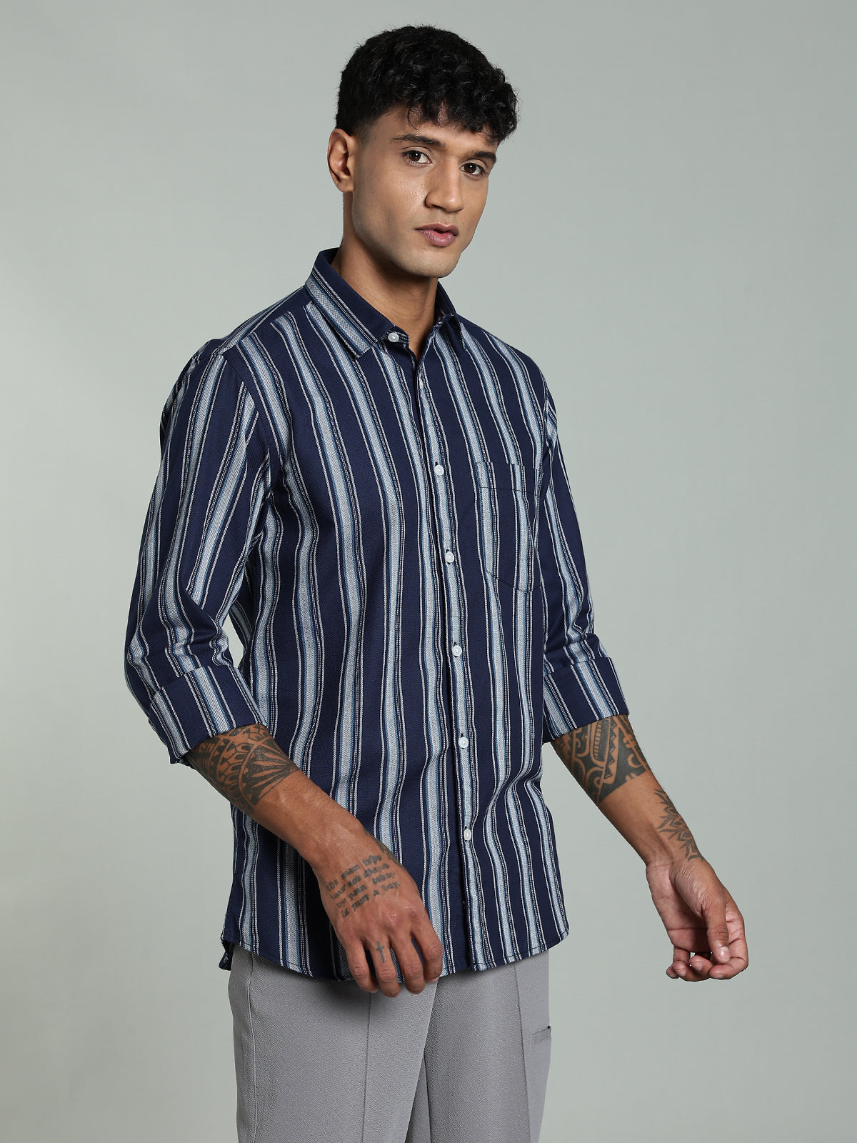 DELLA Blue Stripe Cotton Shirt