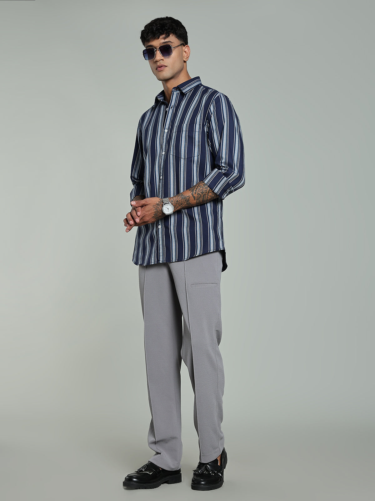 DELLA Blue Stripe Cotton Shirt