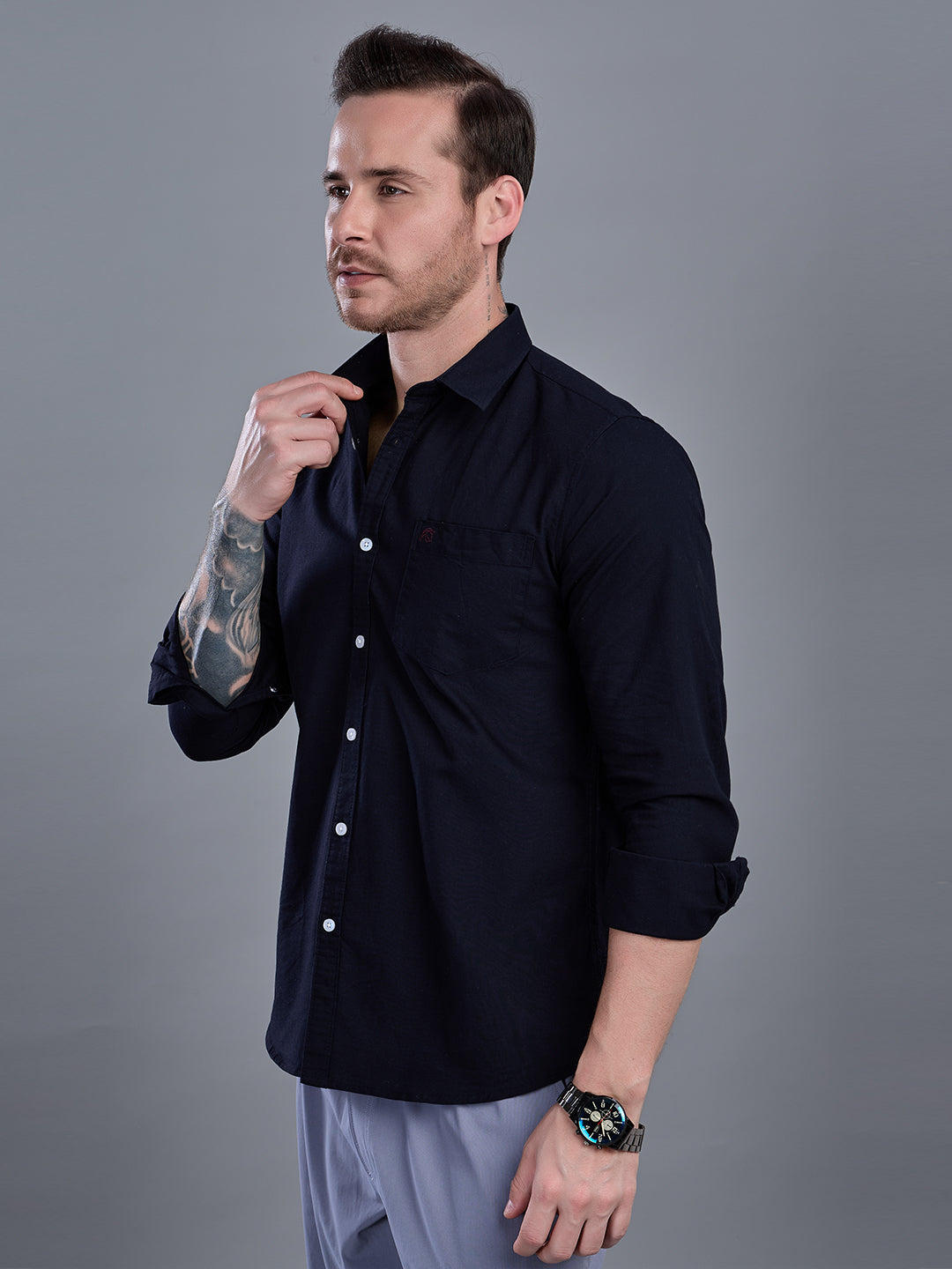 LP Oxford Plain Navy Blue Shirt