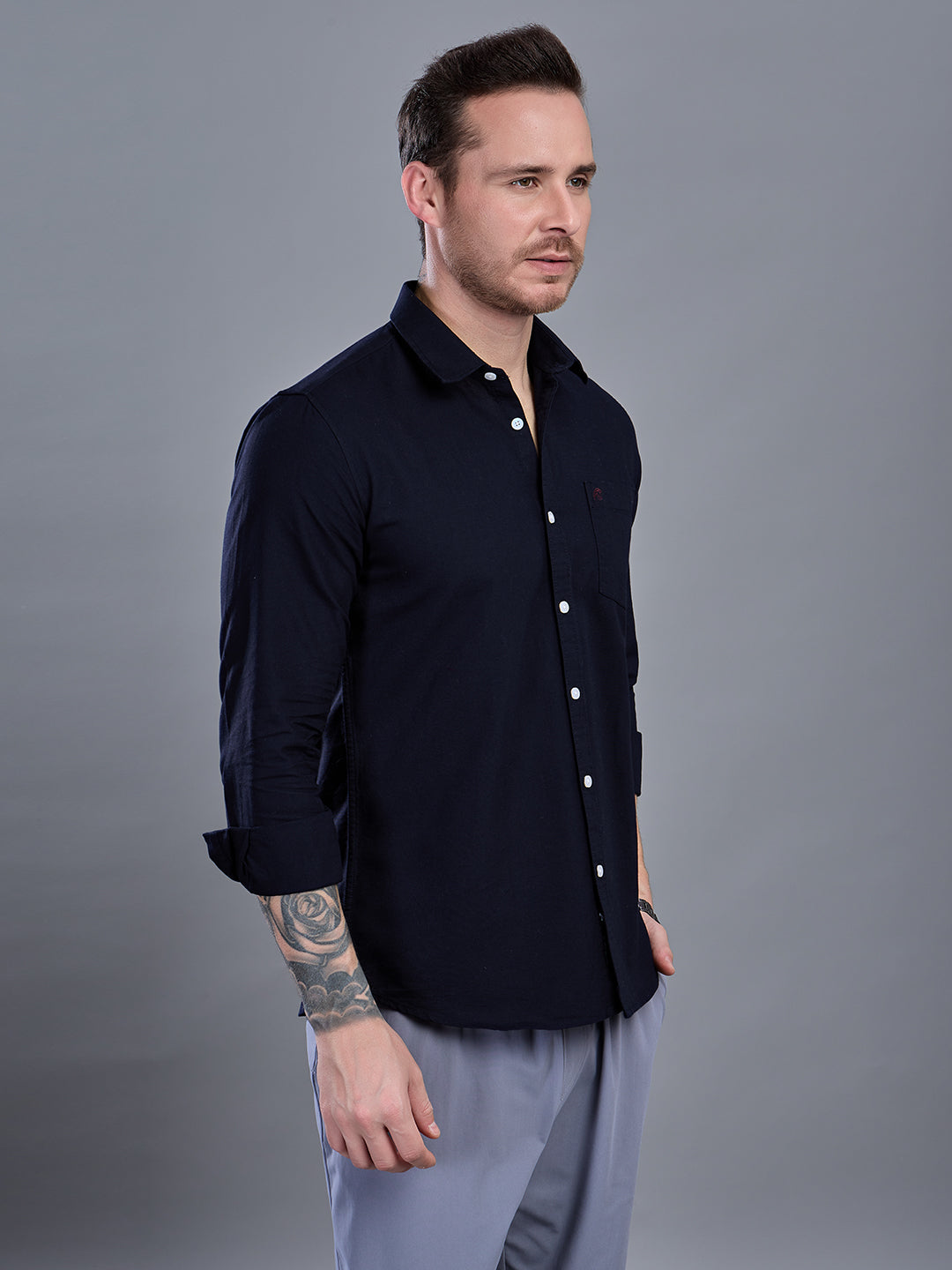 LP Oxford Plain Navy Blue Shirt