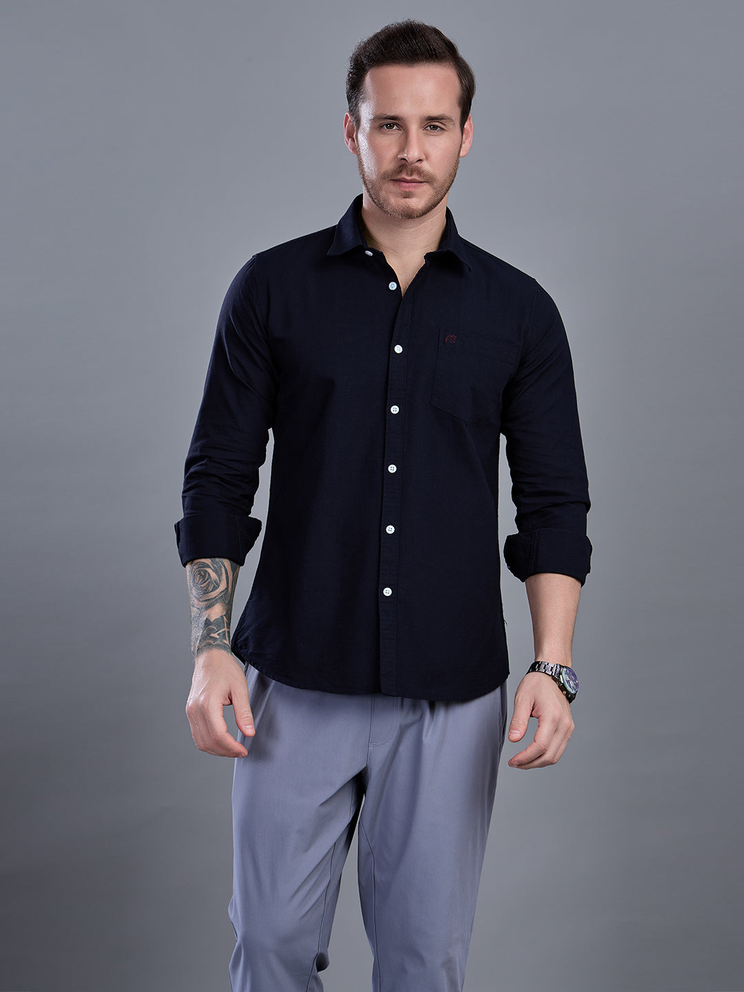 LP Oxford Plain Navy Blue Shirt