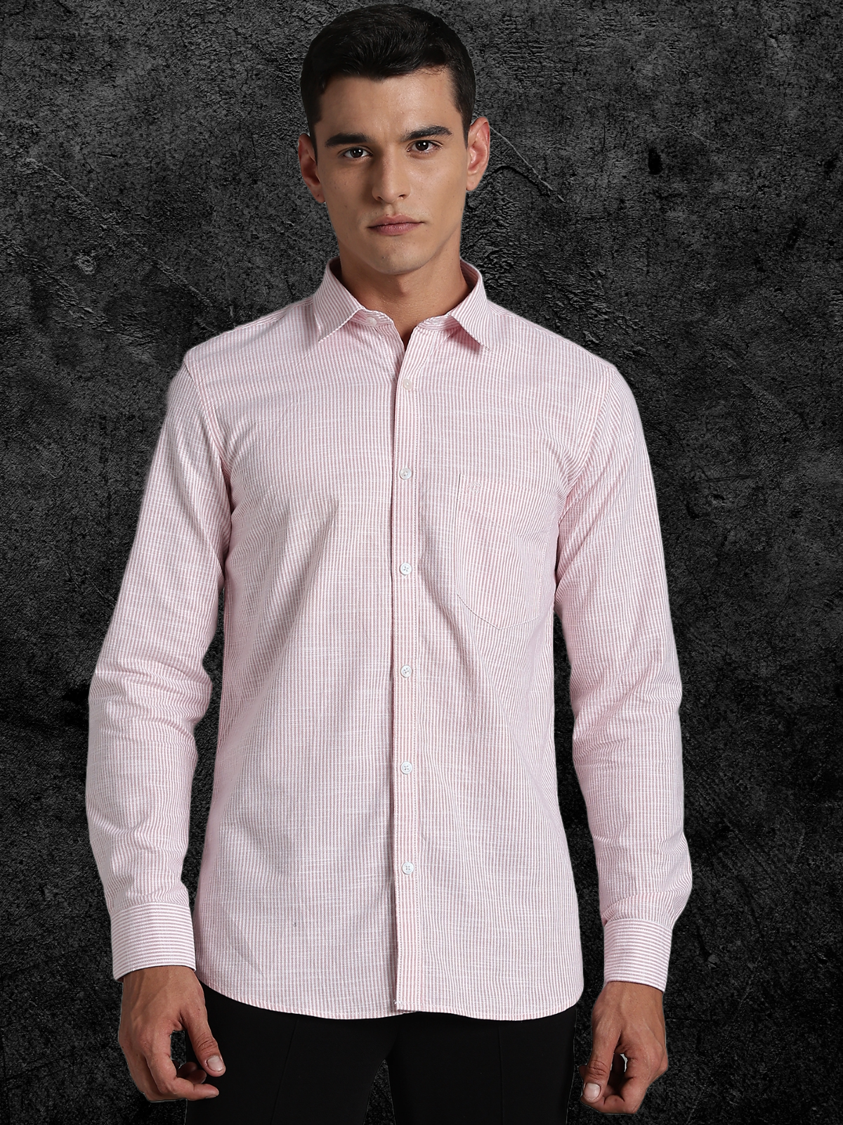 CALVIN Light Pink stripe Oxford Cotton Shirt