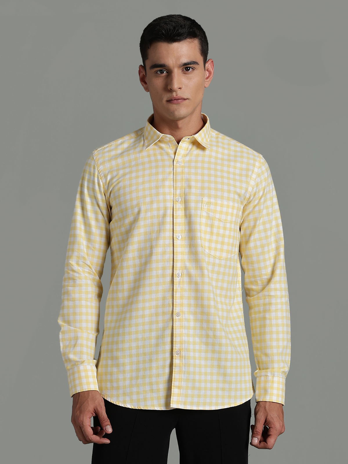 PIRATE Yellow Checks Oxford Cotton Shirt