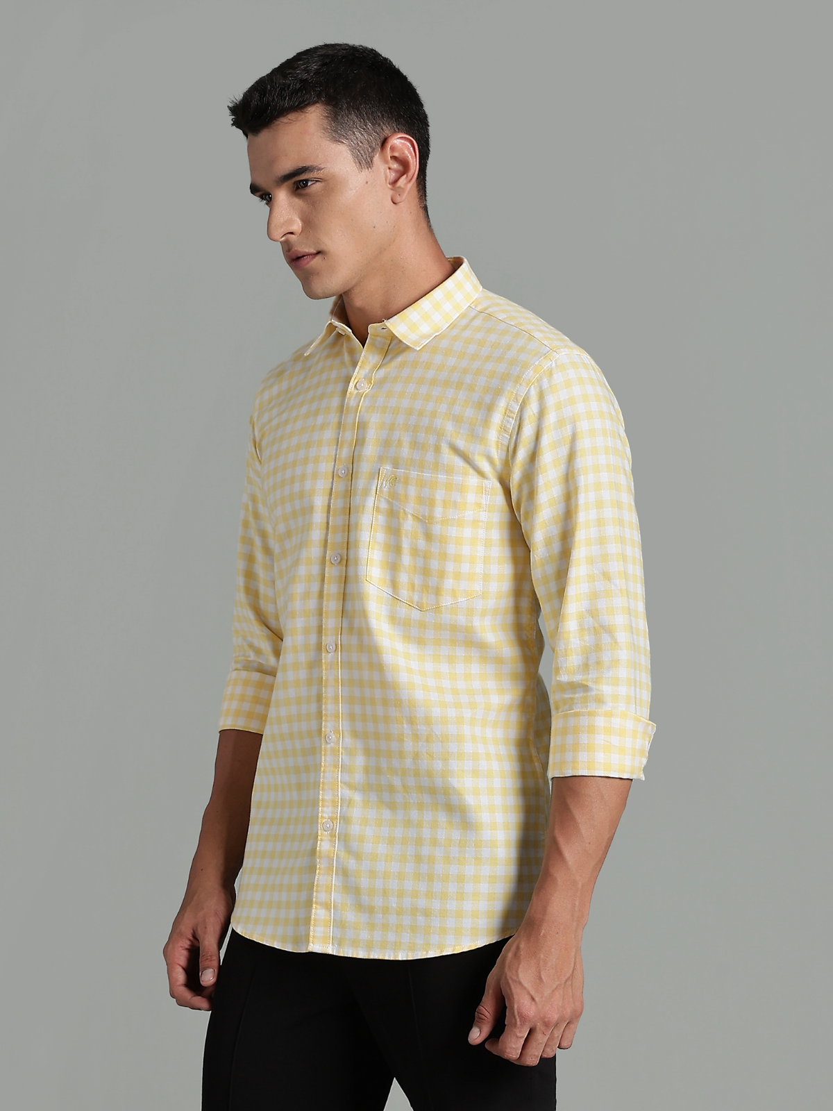 PIRATE Yellow Checks Oxford Cotton Shirt