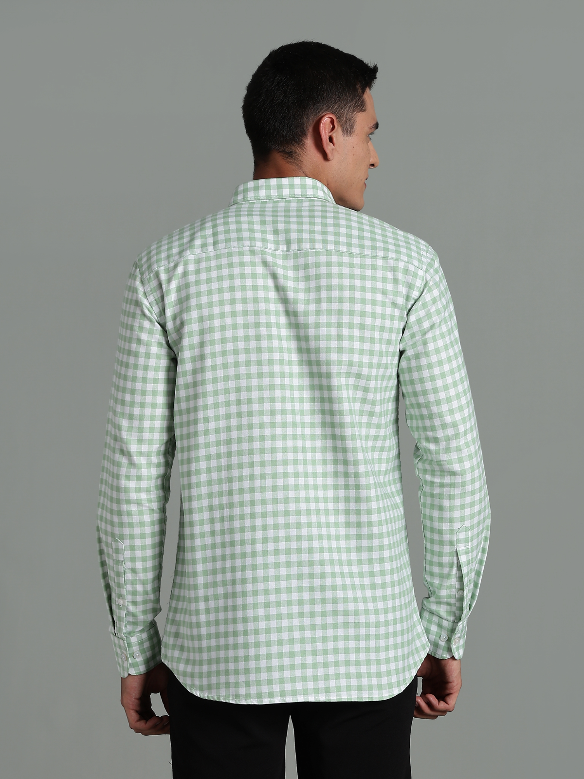 PIRATE Parrot Green Checks Oxford Cotton Shirt
