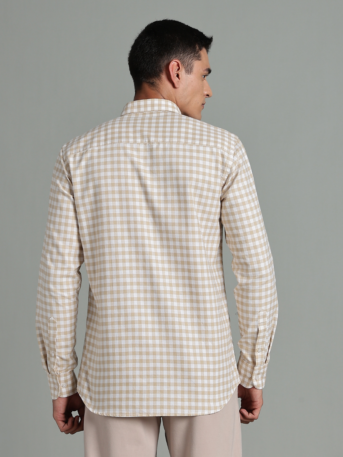 PIRATE Light Brown Checks Oxford Cotton Shirt
