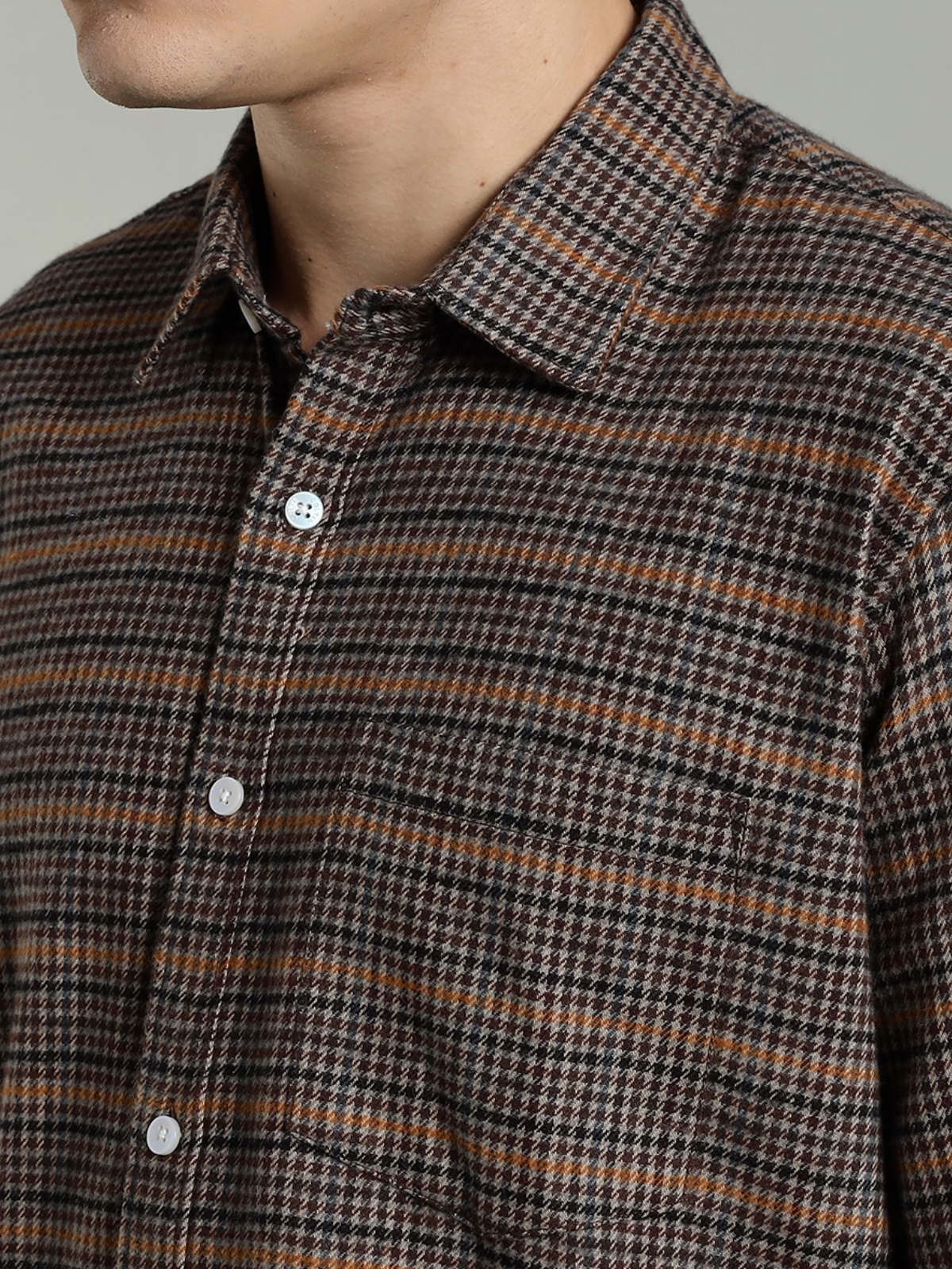 RARE Flannel Brushed Brown Cotton Shirt