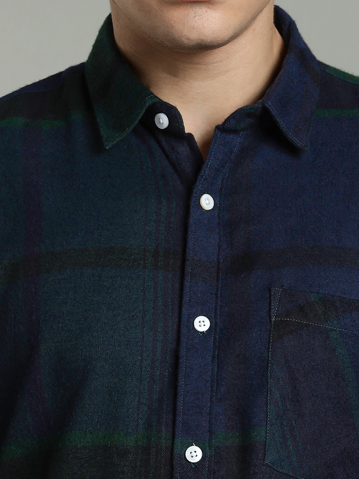 RARE Flannel Brushed Navy Cotton Shirt